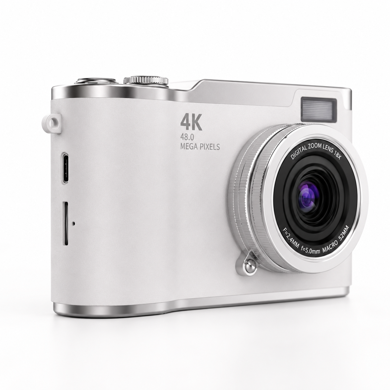 Serolira Compact 4K Camera with Flip Screen, 16X Zoom & Memory Card for Photography & Vlogging