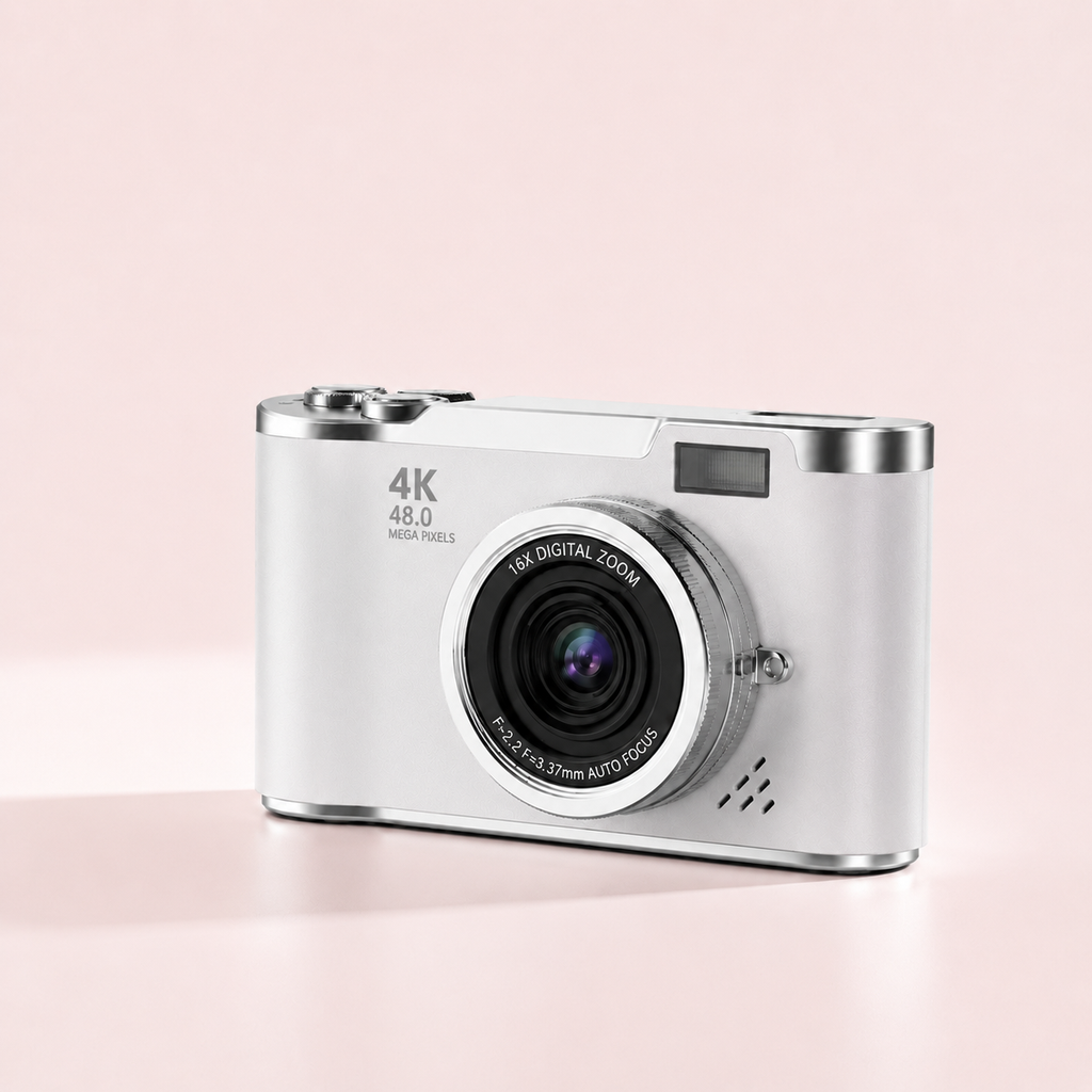 Serolira Compact 4K Camera with Flip Screen, 16X Zoom & Memory Card for Photography & Vlogging